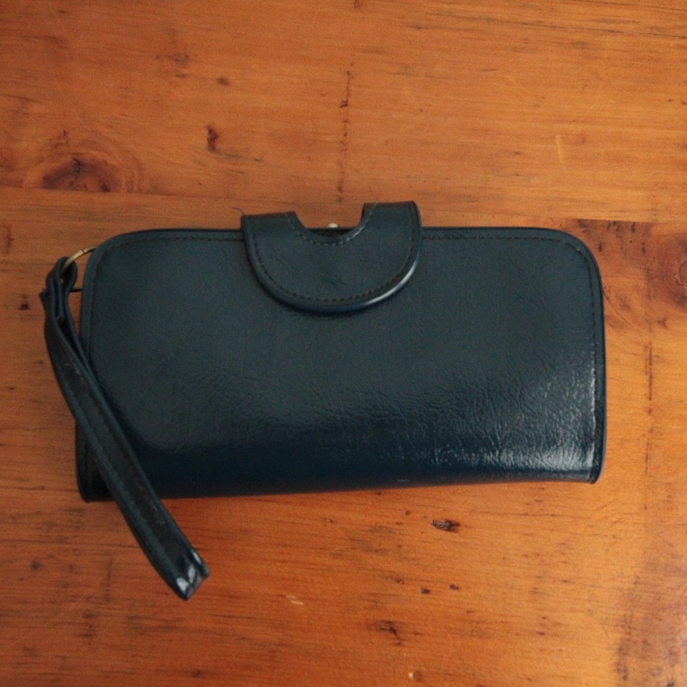 1970’s Blue Leather Wristlet Wallet and Photo Album